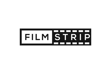 Trendy and minimal film strip vector logo design