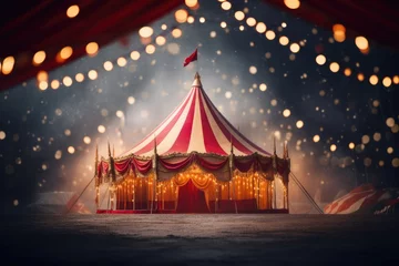 Papier Peint photo autocollant Camping Carousel tent in the circus and amusement park.