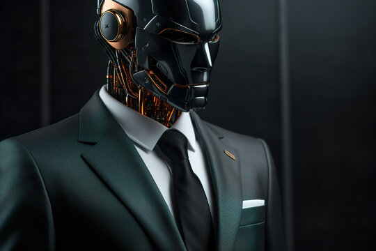 AI humanoid robot in a business suit