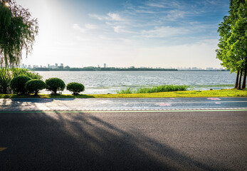 Summer Country Road With Trees Beside Concept
