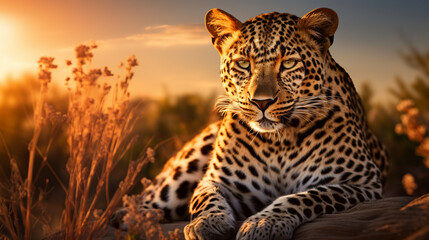leopard in the tree, Ai Generate 