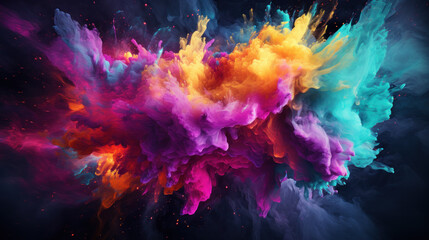 Explosion of hues, a vibrant and lively banner filled with a myriad of colors.