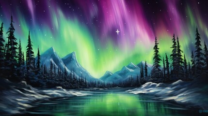 Aurora Borealis Magic - obrazy, fototapety, plakaty