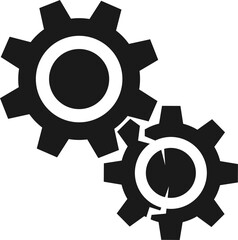 Vector broken cog illustration. An isolated illustration on a white background.