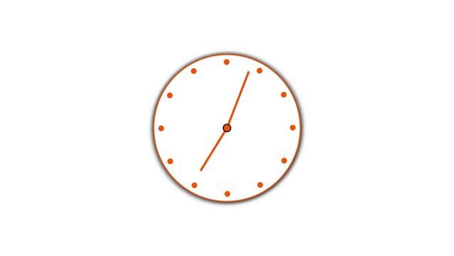 Time lapse 2d clock animated. first spinning clocks hand.simple clock seamless loop animation background time lapse