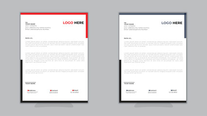 Creative letterhead template design for business. business template, flyer layout, white concept background And Clean Print Ready Design, Elegant Flat Design Vector Illustration. 