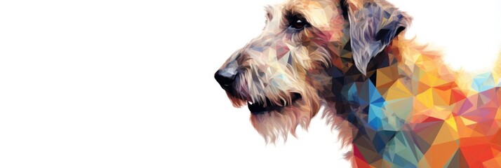 Irish Wolfhound Dog On White Background - obrazy, fototapety, plakaty
