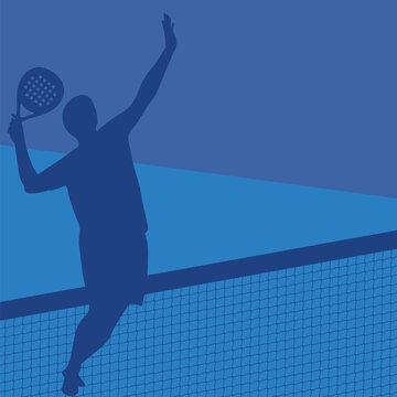 Padel background padel player court background design vector. Padel player silhouette