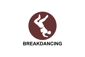 breakdancing vector line icon. dance, practice breakdancing stance. sport dance pictogram illustration.