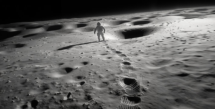 moon surface astronaut footprint hd wallpaper - Powered by Adobe