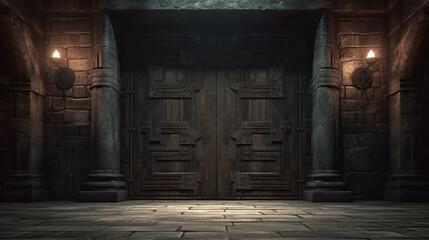 Fototapeta na wymiar Ancient doors leading to mystery