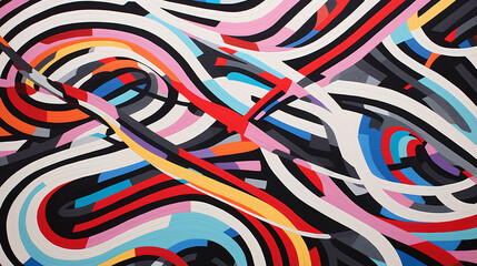 Zig-zagging lines that merge and diverge in dizzying fashion