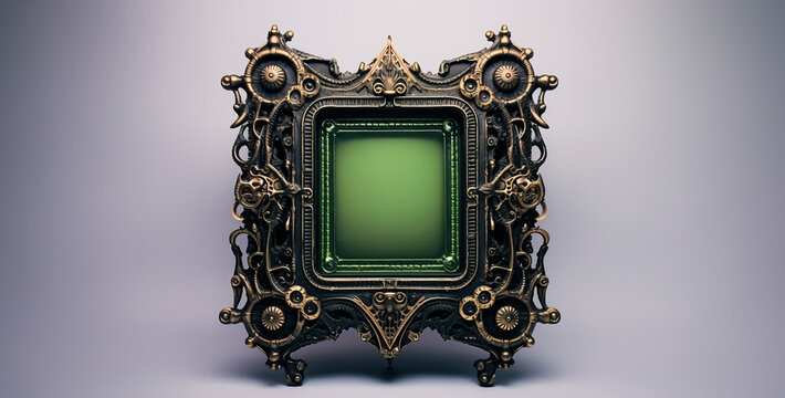 fantasy square frame mirror vintage steampunk gold black hd wallpaper