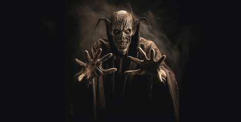 scary demon with long hands coming out from behind hd wallpaper - obrazy, fototapety, plakaty
