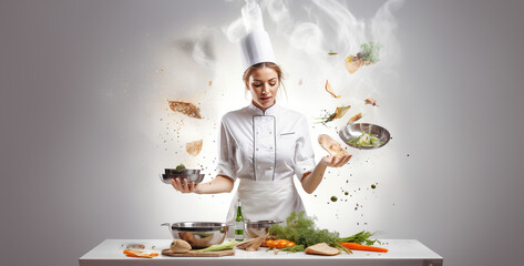 chef book photography woman cooking on a modern kitchen hd wallpaper
