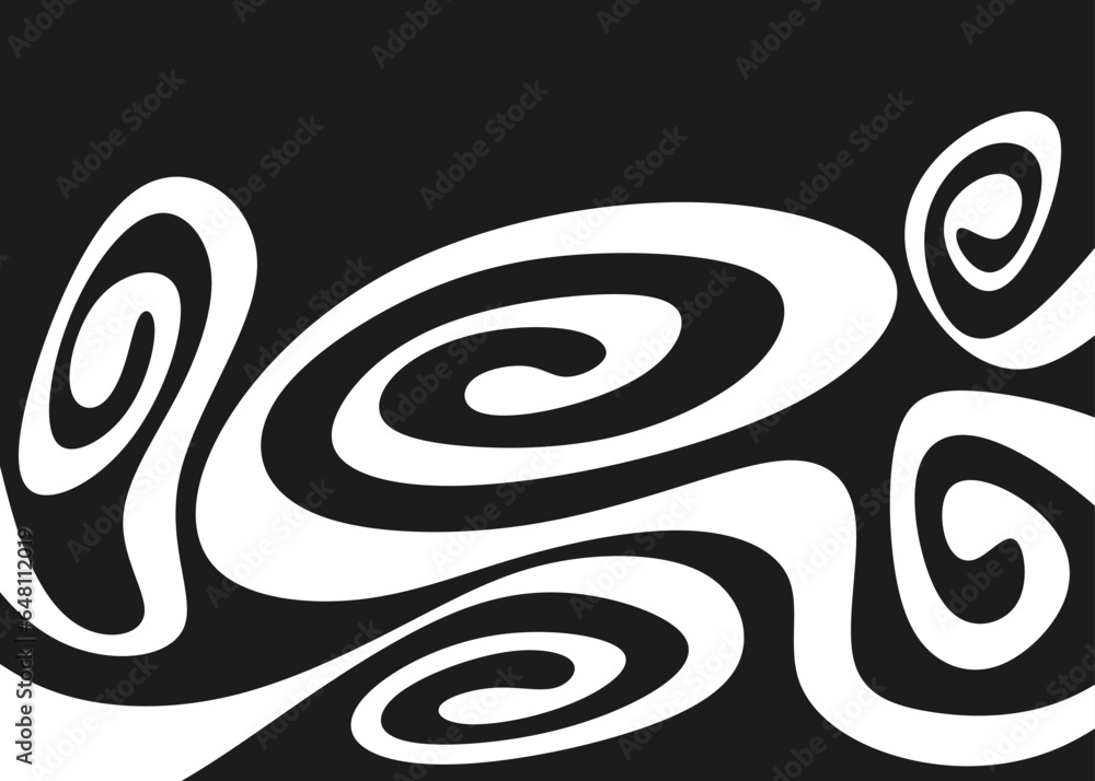 Poster abstract background with cute curly lines pattern