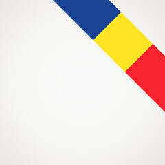 Corner ribbon flag of Romania