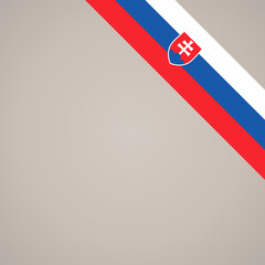 Corner ribbon flag of Slovakia