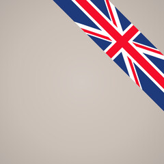 Corner ribbon flag of United Kingdom