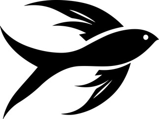 Flying Fish Silhouette Icon