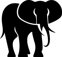 Elephant Flat Silhouette Logo Icon