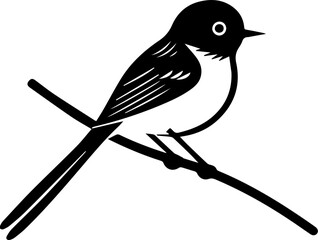 Eastern Phoebe Silhouette Logo Icon