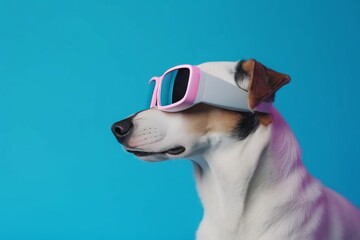 Dog trendy vr glasses. Generate Ai