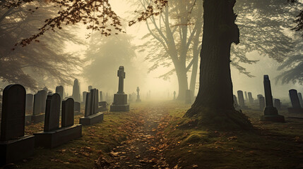 Cemetery in the morning