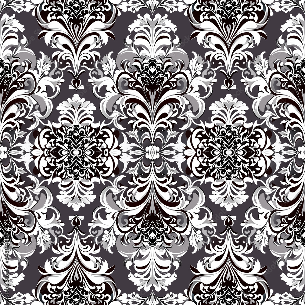 Poster damask seamless pattern. vector illustration. for easy making seamless pattern use it for filling an