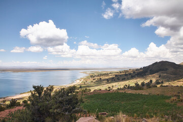 Fototapeta na wymiar Reise durch Peru. Auf der Halbinsel Capachica am Titicaca See.