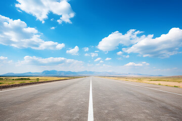 Fototapeta premium The road with cloudy and blue sky