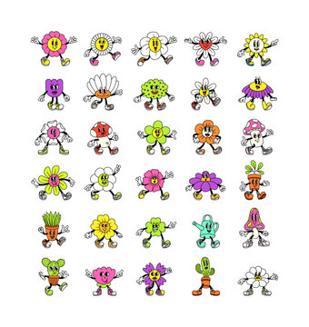 Floral Fellows Cartoon Characters