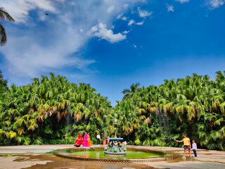 Picture of water fountain garden in Saheliyon Ki Bari shot during daylight. Saheliyon Ki Bari is called Garden Of Maidens
