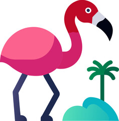 illustration of a flamingo in the water