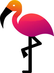 illustration of a pink flamingo