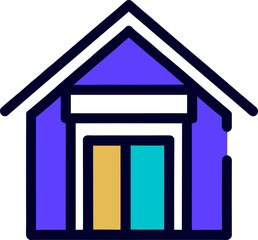 house icon on blue background