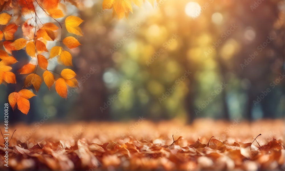 Poster abstract autumn foliage bokeh backdrop