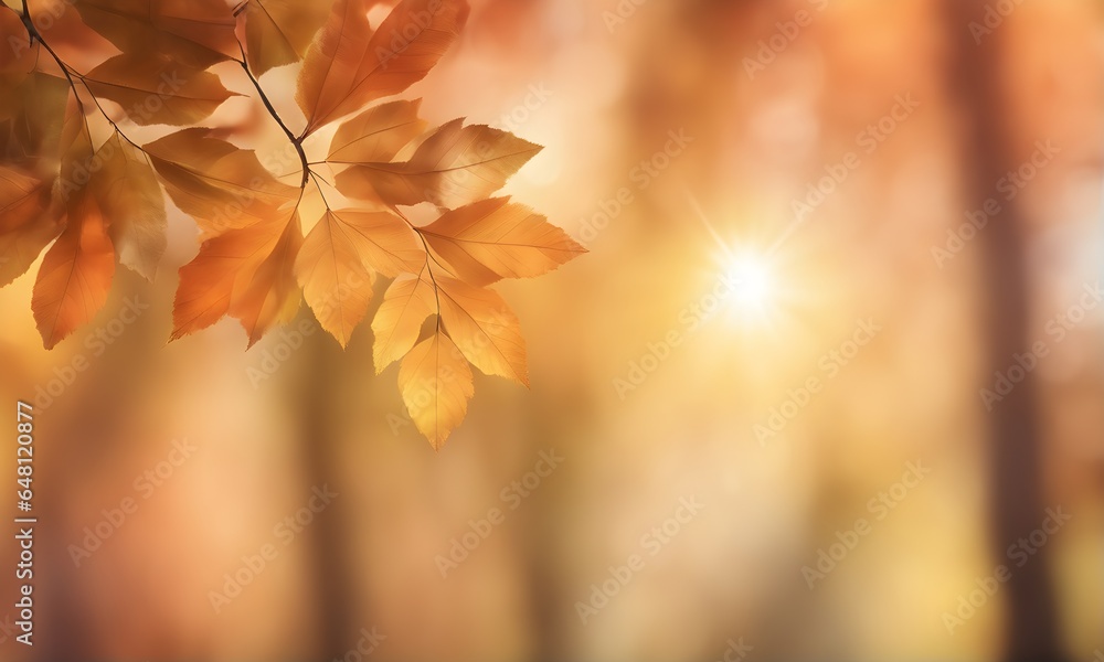 Poster abstract autumn foliage bokeh backdrop