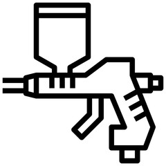 SPRAY GUN2 filled outline icon,linear,outline,graphic,illustration