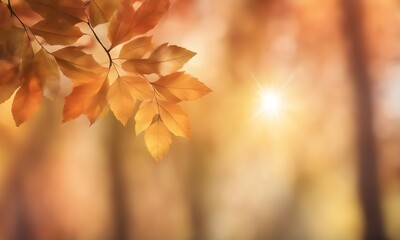 Naklejka na ściany i meble Abstract autumn foliage bokeh backdrop