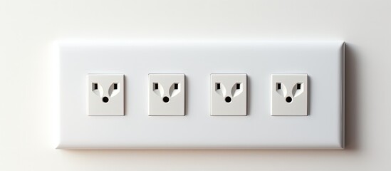 White wall with electrical socket and plug