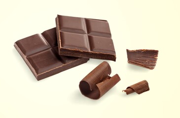 Tasty sweet milk chocolate pieces