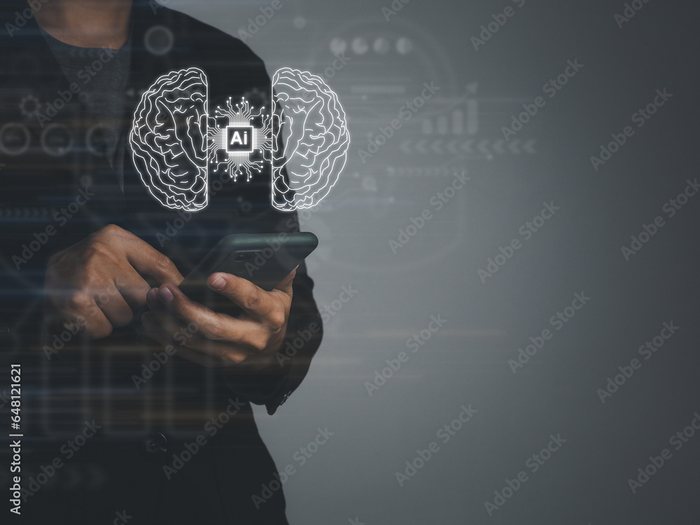 Poster ai technology, connecting the two hemispheres of the brain with future connectivity innovations to a