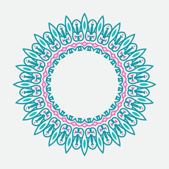 circle Frame. Vintage vector. Well built for easy editing. blue and pink Vector illustration.