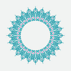 circle Frame. Vintage vector. Well built for easy editing. blue and pink Vector illustration.