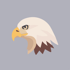 Bald eagle head vector illustration, eagle head colored icon vector art isolated