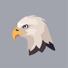 Bald eagle head vector illustration, eagle head colored icon vector art isolated