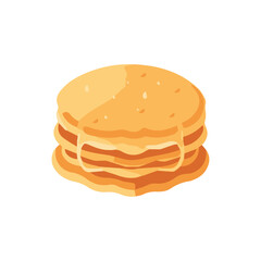Pancake vector illustration, flat honey pancake vector art isolated on a white background