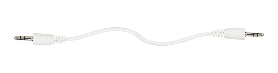 TRRS audio jack, aux cable isolated from background