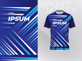 Fototapeta na wymiar blue jersey shirt mockup template design for sport uniform